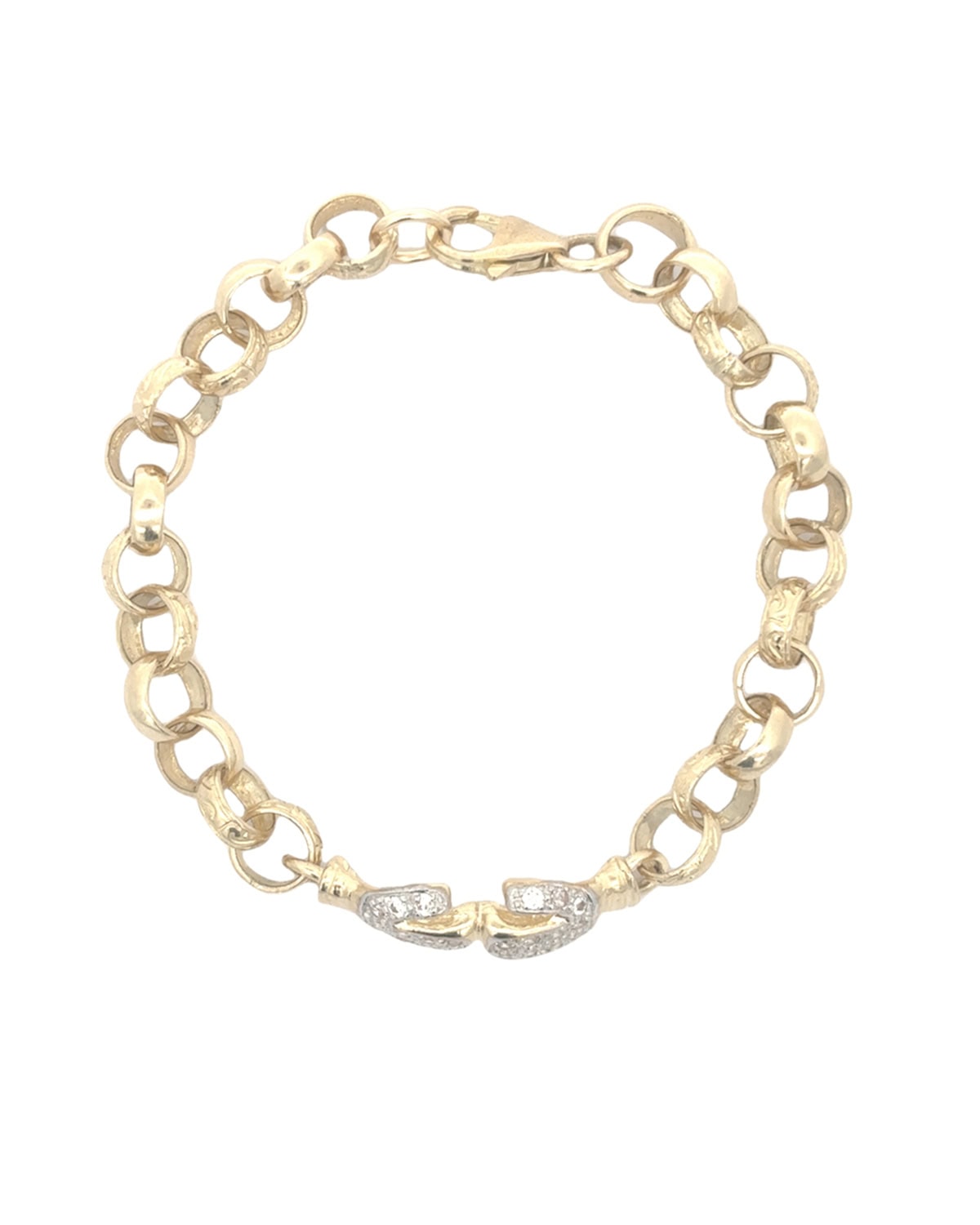 CZ Double Boxing Glove Belcher Bracelet