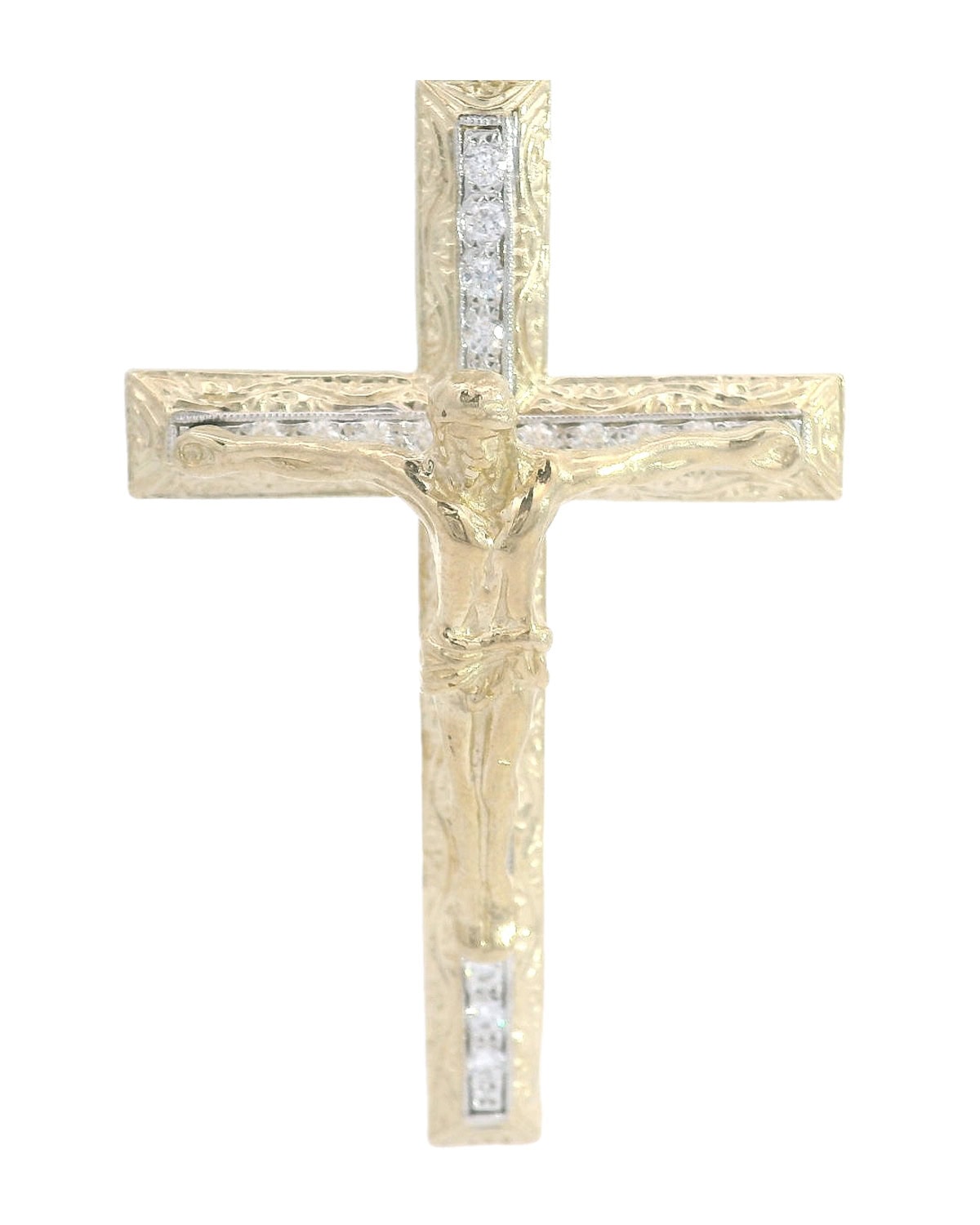 CZ Crucifix 9kt Yellow Gold