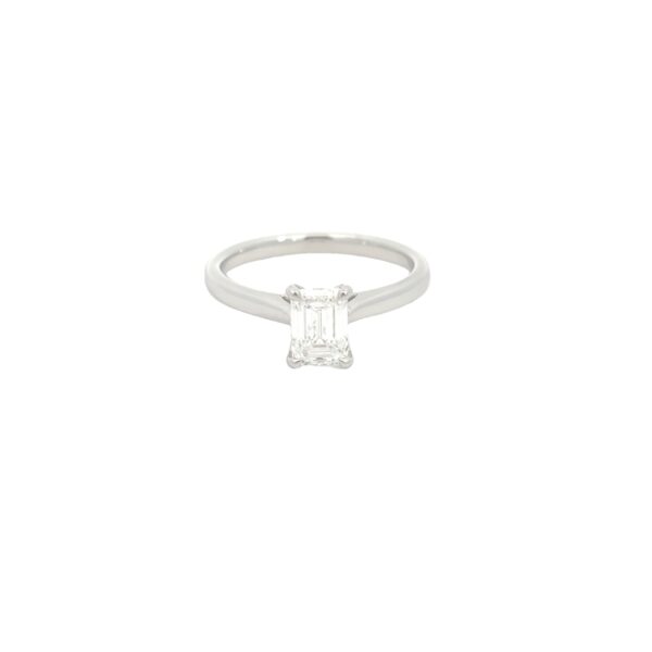 1.00ct Platinum Emerald Cut Engagement Ring